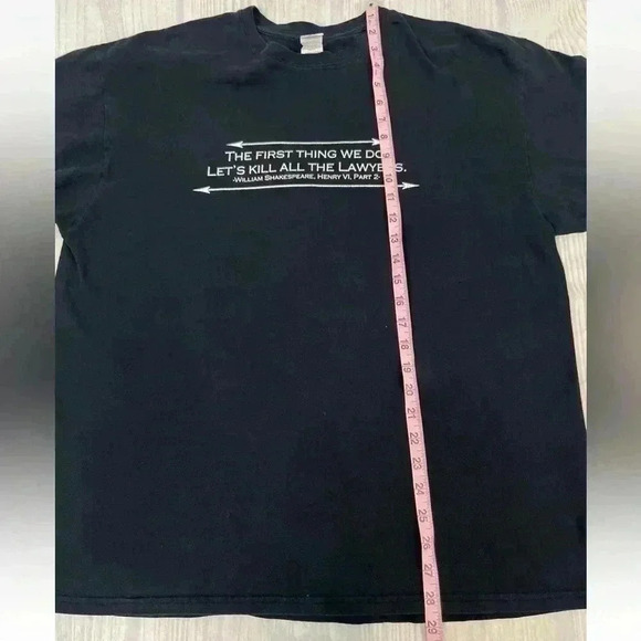 William Shakespeare black T-shirt “first thing we do” quote size XL Gildan top - Picture 13 of 14